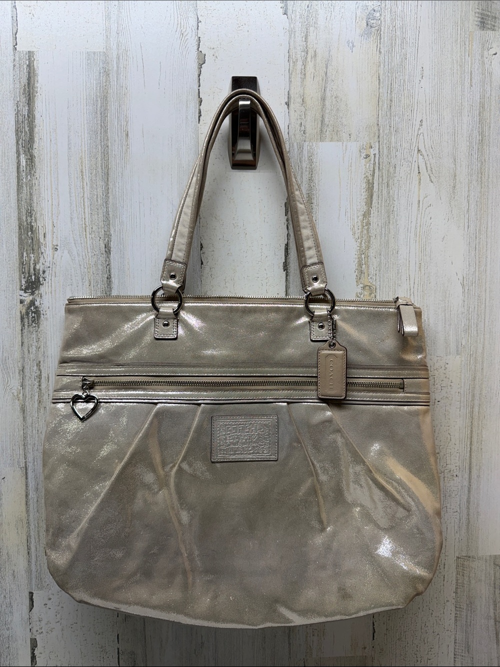 Coach Poppy Series Metallic Leather Tote H1281-F20441
